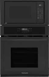 Frigidaire 27" Electric Wall Oven &amp; Microwave Combination with Convection, Black - FCWM2730AB