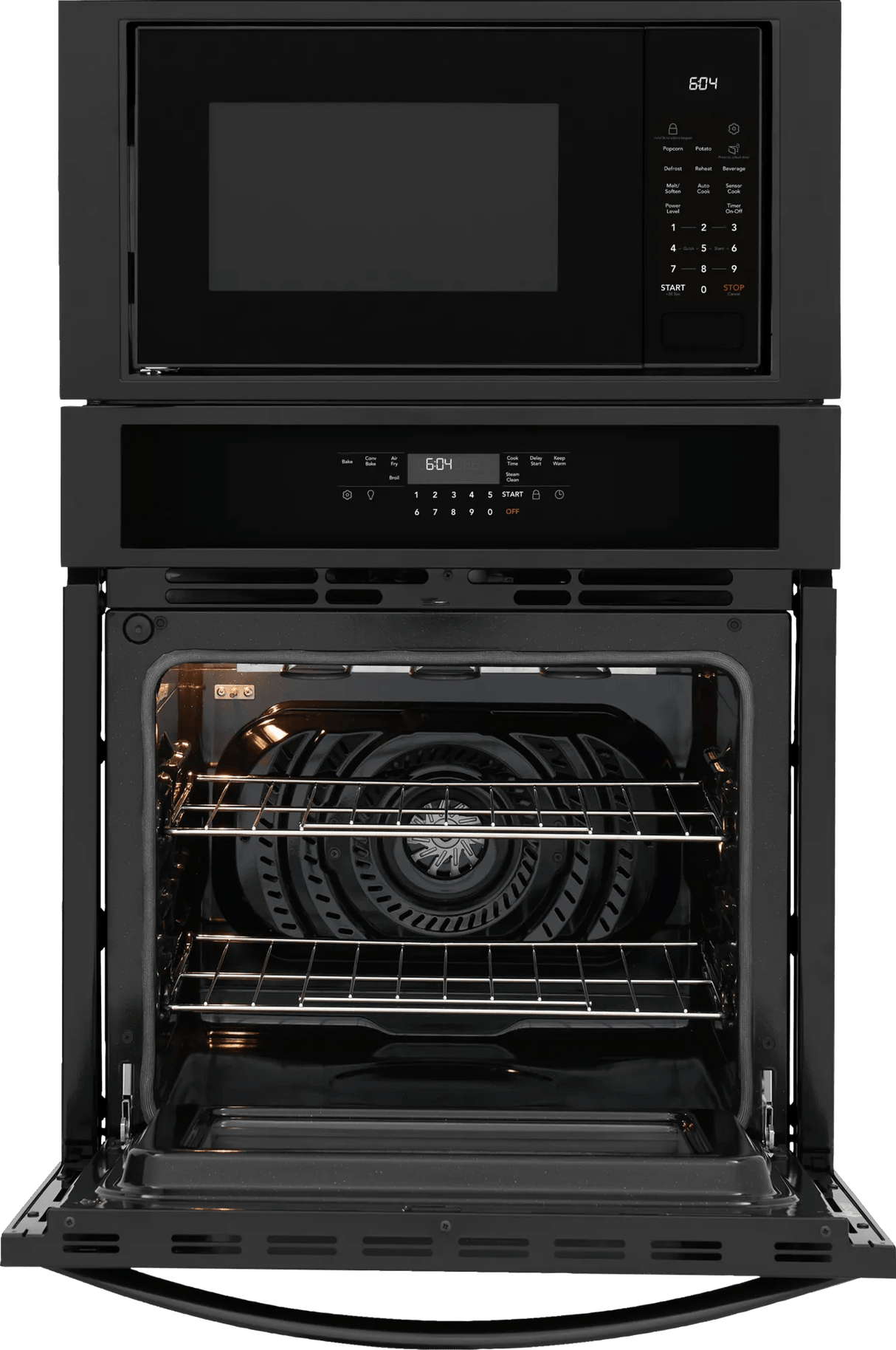 Frigidaire 27" Electric Wall Oven &amp; Microwave Combination with Convection, Black - FCWM2730AB
