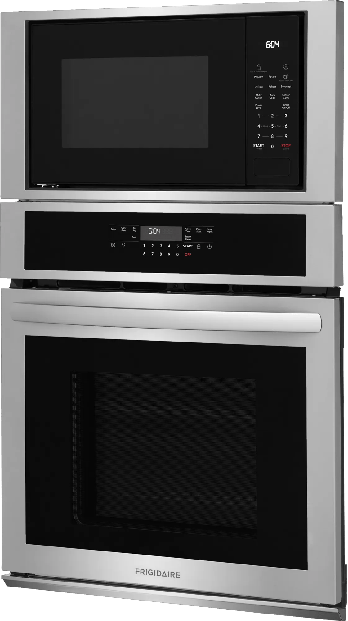 Frigidaire 27" Electric Wall Oven &amp; Microwave Combination with Convection, Stainless Steel - FCWM2730AS