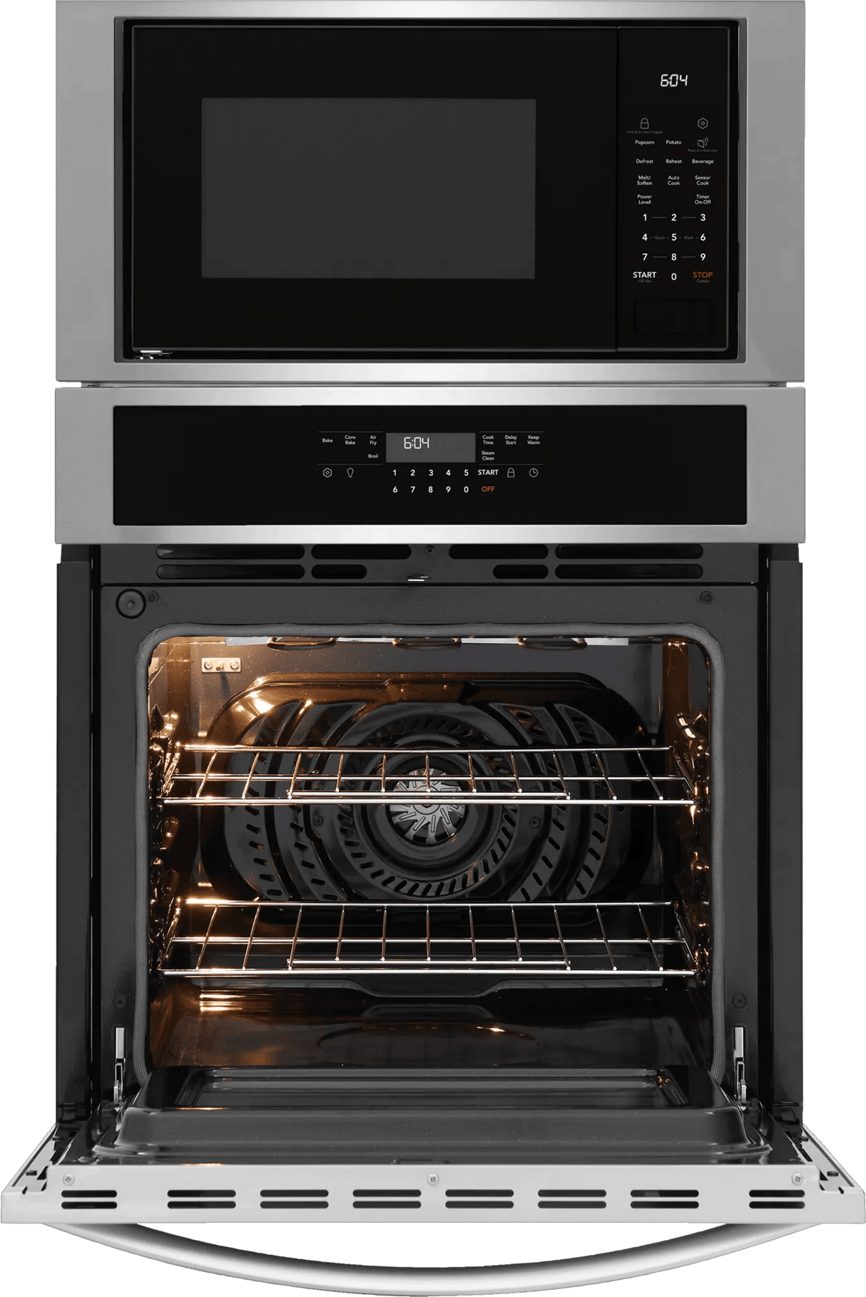 Frigidaire 27" Electric Wall Oven &amp; Microwave Combination with Convection, Stainless Steel - FCWM2730AS