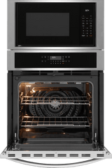 Frigidaire 27" Electric Wall Oven &amp; Microwave Combination with Convection, Stainless Steel - FCWM2730AS