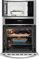 Frigidaire 27" Electric Wall Oven &amp; Microwave Combination with Convection, Stainless Steel - FCWM2730AS