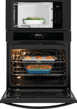 Frigidaire 30" Electric Wall Oven &amp; Microwave Combination with Air Fry &amp; Convection, Black - FCWM3030AB