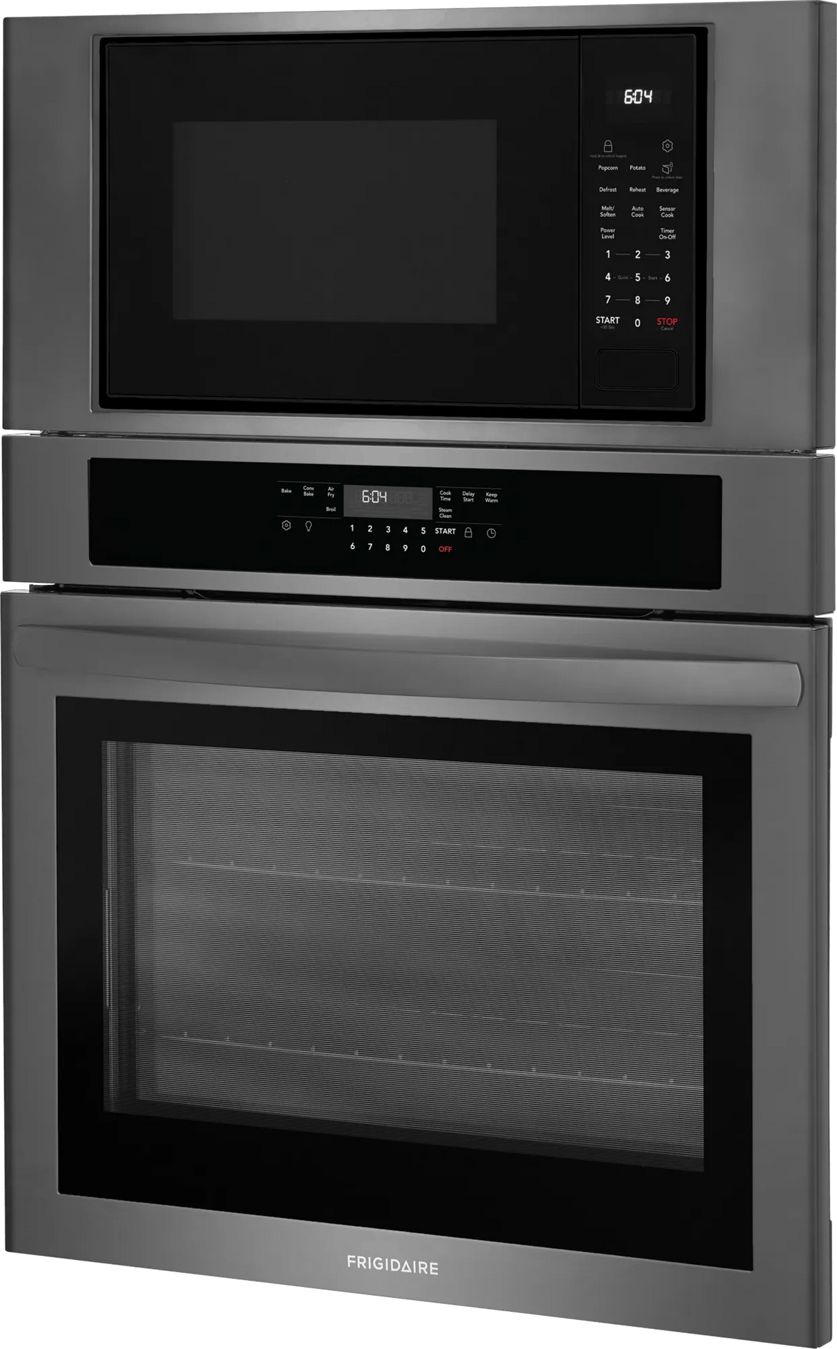 Frigidaire 30" Electric Wall Oven &amp; Microwave Combination with Air Fry &amp; Convection, Black Stainless Steel - FCWM3030AD
