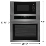 Frigidaire 30" Electric Wall Oven &amp; Microwave Combination with Air Fry &amp; Convection, Black Stainless Steel - FCWM3030AD