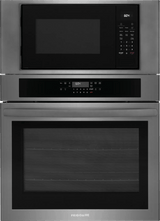 Frigidaire 30" Electric Wall Oven &amp; Microwave Combination with Air Fry &amp; Convection, Black Stainless Steel - FCWM3030AD