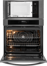 Frigidaire 30" Electric Wall Oven &amp; Microwave Combination with Air Fry &amp; Convection, Black Stainless Steel - FCWM3030AD