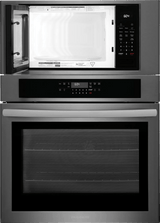 Frigidaire 30" Electric Wall Oven &amp; Microwave Combination with Air Fry &amp; Convection, Black Stainless Steel - FCWM3030AD