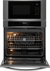 Frigidaire 30" Electric Wall Oven &amp; Microwave Combination with Air Fry &amp; Convection, Black Stainless Steel - FCWM3030AD