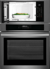 Frigidaire 30" Electric Wall Oven &amp; Microwave Combination with Air Fry &amp; Convection, Black Stainless Steel - FCWM3030AD