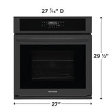 Frigidaire 27" Single Electric Wall Oven with Convection, Black - FCWS2730AB