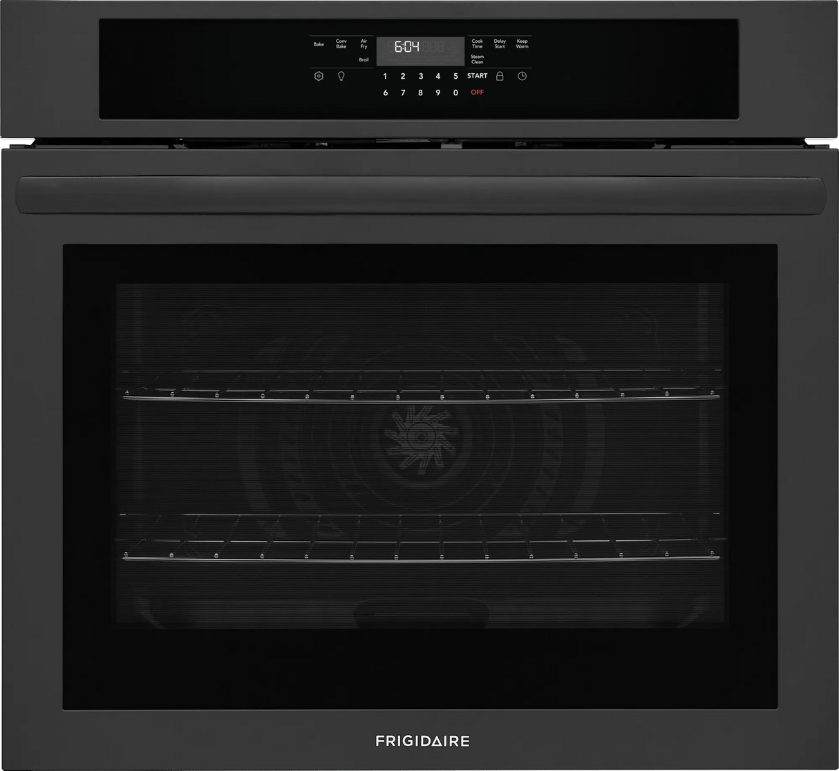 Frigidaire 30" Single Electric Wall Oven with Air Fry &amp; Convection, 5.3 Cu. Ft., Black - FCWS3030AB