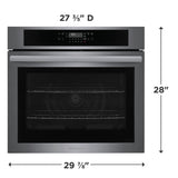 Frigidaire 30" Single Electric Wall Oven with Air Fry &amp; Convection, 5.3 Cu. Ft., Black Stainless Steel - FCWS3030AD