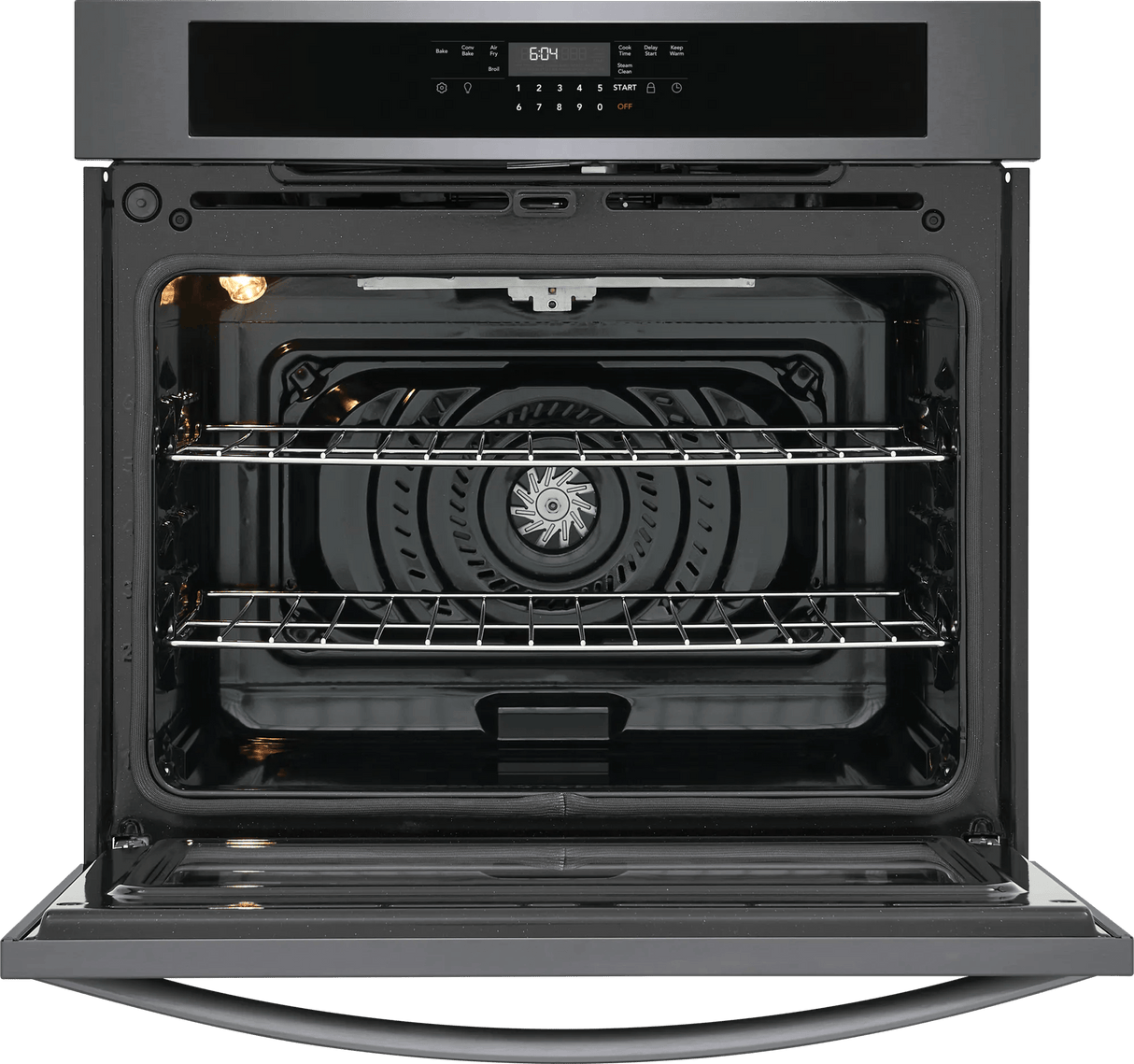 Frigidaire 30" Single Electric Wall Oven with Air Fry &amp; Convection, 5.3 Cu. Ft., Black Stainless Steel - FCWS3030AD