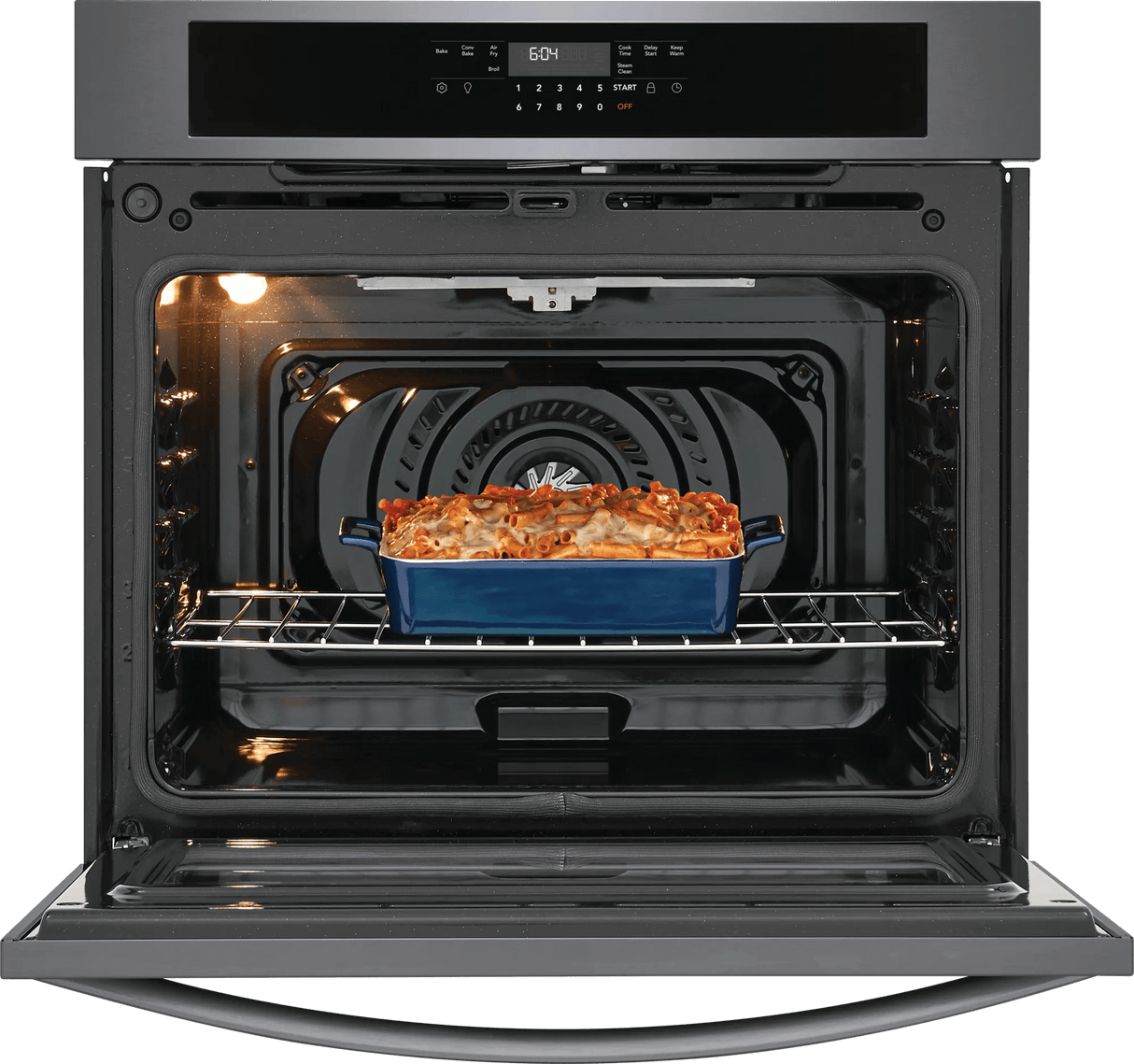 Frigidaire 30" Single Electric Wall Oven with Air Fry &amp; Convection, 5.3 Cu. Ft., Black Stainless Steel - FCWS3030AD