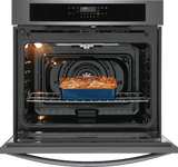 Frigidaire 30" Single Electric Wall Oven with Air Fry &amp; Convection, 5.3 Cu. Ft., Black Stainless Steel - FCWS3030AD