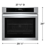 Frigidaire 30" Single Electric Wall Oven with Air Fry &amp; Convection, 5.3 Cu. Ft., Stainless Steel - FCWS3030AS