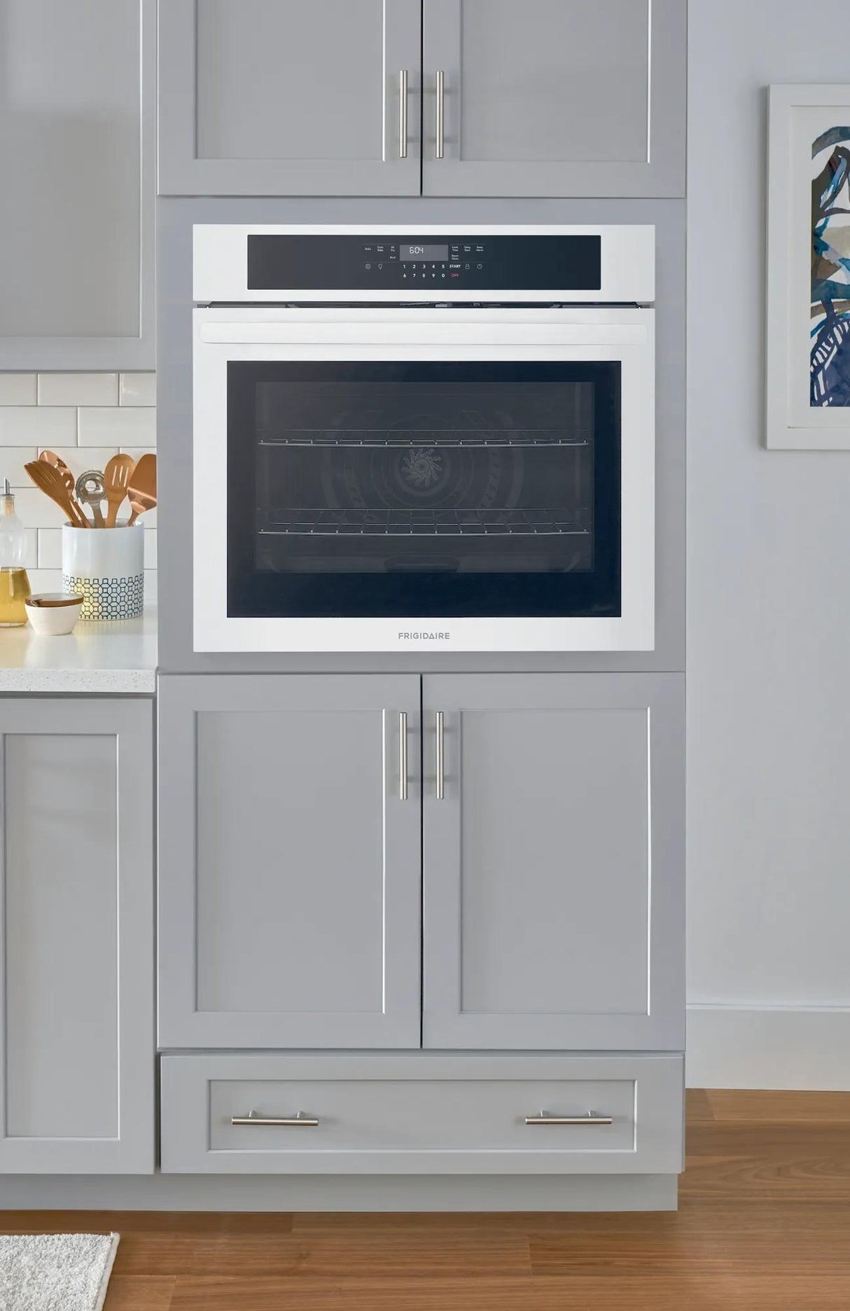 Frigidaire 30" Single Electric Wall Oven with Air Fry &amp; Convection, 5.3 Cu. Ft., White - FCWS3030AW