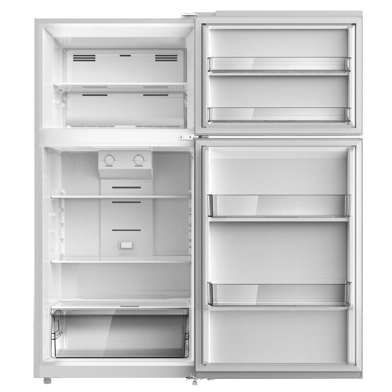 14.2 Cu. Ft. Two Door Frost Free / Glass Shelves / Removable Door Bins / Gallon Door Storage / Reversible Doors - (FF14D0W4) - AVANTI
