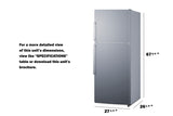 SUMMIT 28" Wide Top Mount Refrigerator-Freezer With Icemaker - (FF1514SSIM)