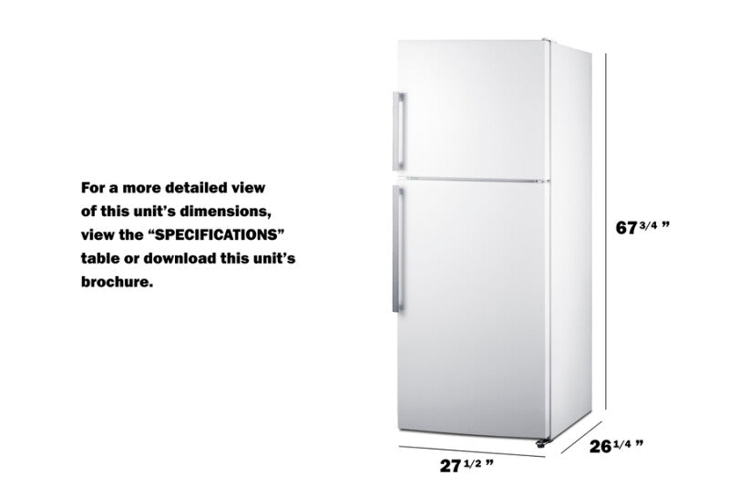28" Wide Top Mount Refrigerator-freezer - (FF1515W) - SUMMIT