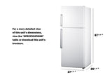 28" Wide Top Mount Refrigerator-freezer - (FF1515W) - SUMMIT