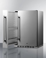 Shallow Depth 24" Wide Built-in All-refrigerator With Slide-out Storage Compartment - (FF19524) - SUMMIT