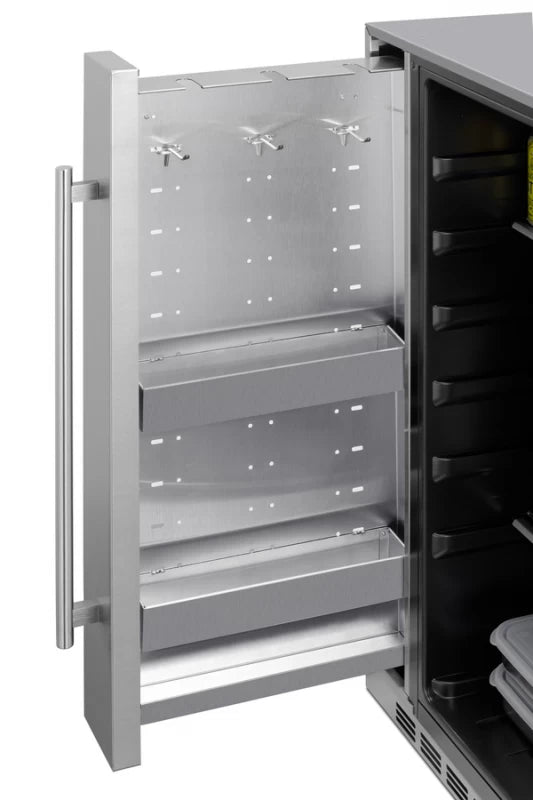 Shallow Depth 24" Wide Built-in All-refrigerator With Slide-out Storage Compartment - (FF19524) - SUMMIT