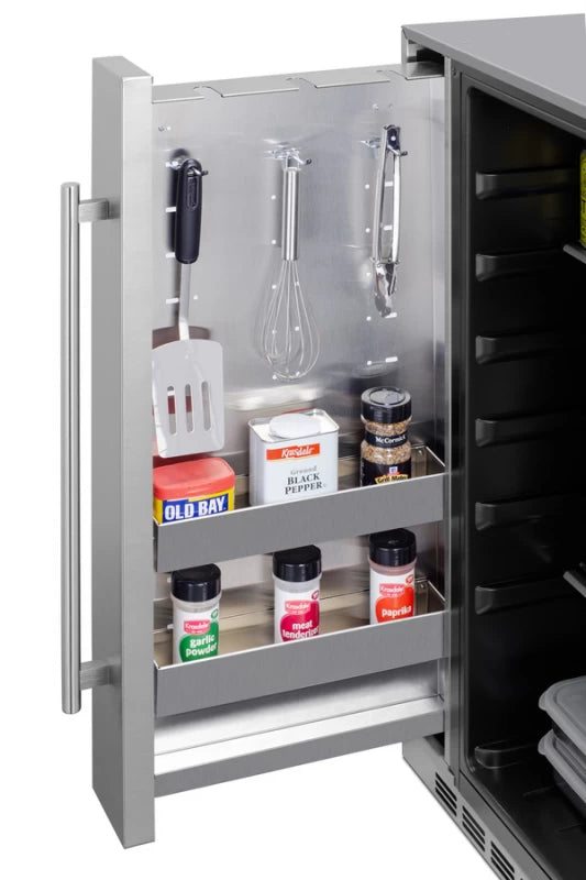 Shallow Depth 24" Wide Built-in All-refrigerator With Slide-out Storage Compartment - (FF19524) - SUMMIT