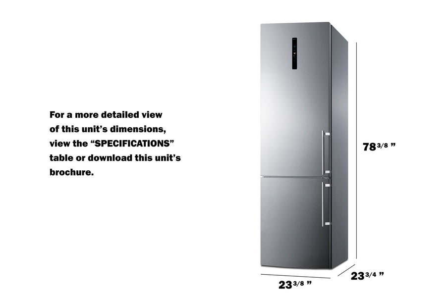 24" Wide Bottom Freezer Refrigerator - (FFBF181ES2LHD) - SUMMIT