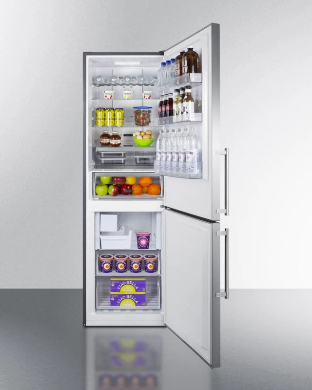 24" Wide Bottom Freezer Refrigerator With Icemaker - (FFBF249SS2IM) - SUMMIT