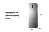 24" Wide Bottom Freezer Refrigerator - (FFBF249SS2LHD) - SUMMIT