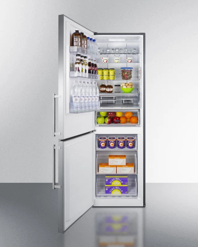 24" Wide Bottom Freezer Refrigerator - (FFBF249SS2LHD) - SUMMIT