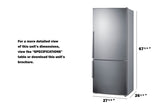 28" Wide Bottom Freezer Refrigerator - (FFBF284SSIM) - SUMMIT