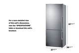 28" Wide Bottom Freezer Refrigerator - (FFBF284SSIMLHD) - SUMMIT