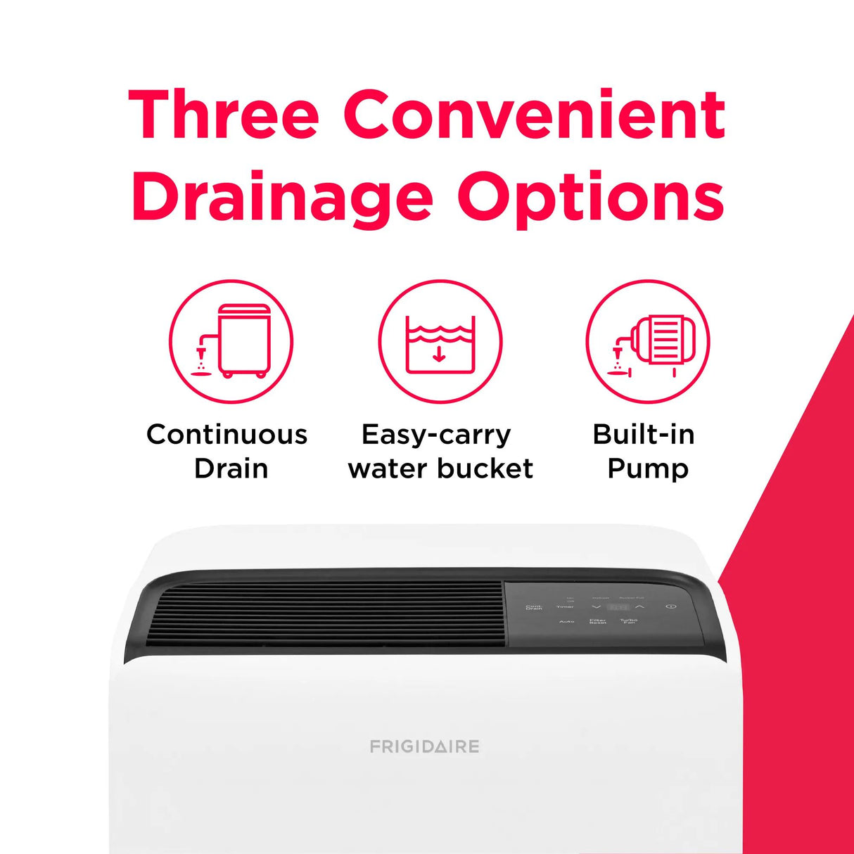 Frigidaire 60-Pint Built-In Pump Dehumidifier, for Rooms up to 5,000 Sq. Ft., White