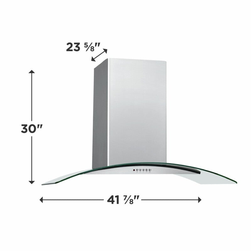 Frigidaire 42" Glass Canopy Island Hood - (FHPC4260LS) - FRIGIDAIRE