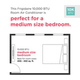 Frigidaire 10,000 BTU Through-the-Wall Air Conditioner with Remote, Cools 450 Sq. Ft., White - FHTC103WB1