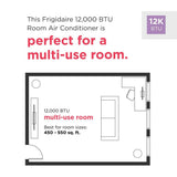 Frigidaire 12,000 BTU Through-the-Wall Air Conditioner with Remote, Cools 550 Sq. Ft., White - FHTC123WB1