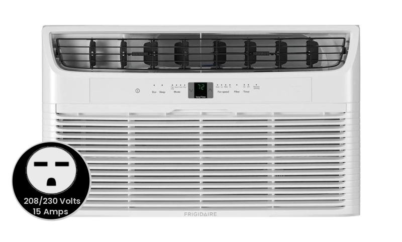 Frigidaire 12,000 BTU Through-the-Wall Room Air Conditioner with Supplemental Heat, White - FHTE123WA2
