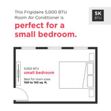 Frigidaire 5,000 BTU Window Air Conditioner with Remote, Cools 150 Sq. Ft., White - FHWC054TE1