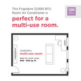 Room map for the installation of Frigidaire 12000 BTU window air conditioner