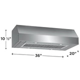 Frigidaire Professional FHWC3650RS dimensions diagram