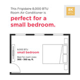 Frigidaire 8,000 BTU Inverter Smart Window Air Conditioner with Wi-Fi, Energy Star, Cools 350 Sq. Ft., White - FHWW085WE1