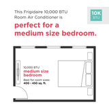Frigidaire 10,000 BTU Inverter Smart Window Air Conditioner with Wi-Fi, Energy Star, Cools 450 Sq. Ft., White - FHWW105WE1