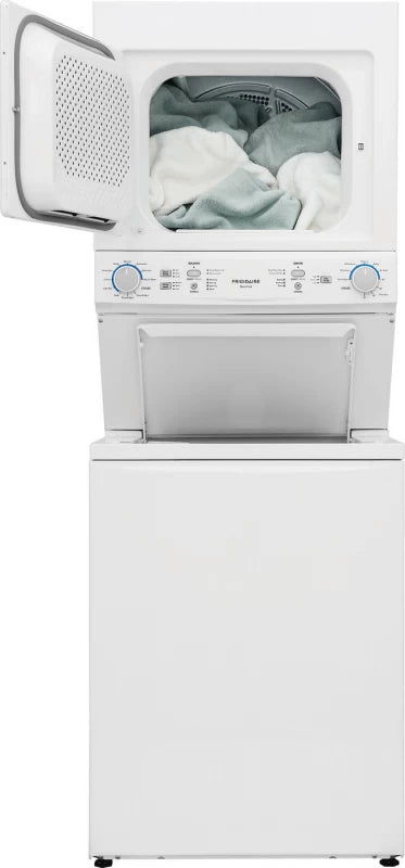 Frigidaire Electric Long Vent Stacked Laundry Center - 3.9 Cu. Ft Washer and 5.5 Cu. Ft. Dryer - (FLCE7523AW) - FRIGIDAIRE