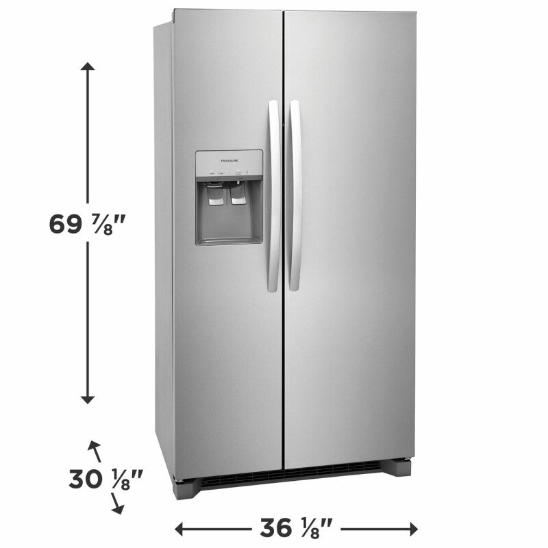 Frigidaire 22.3 Cu. Ft. 36" Counter Depth Side by Side Refrigerator - (FRSC2333AS) - FRIGIDAIRE