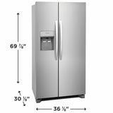 Frigidaire 22.3 Cu. Ft. 36" Counter Depth Side by Side Refrigerator - (FRSC2333AS) - FRIGIDAIRE