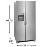 Frigidaire 22.3 Cu. Ft. 33" Standard Depth Side by Side Refrigerator - (FRSS2323AS) - FRIGIDAIRE