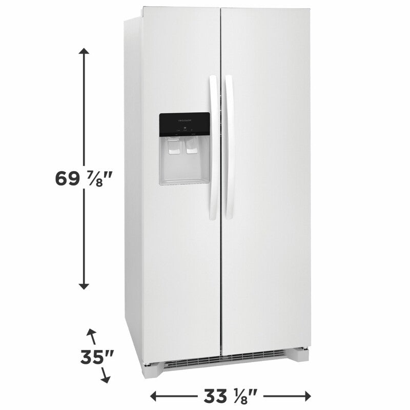 Frigidaire 22.3 Cu. Ft. 33" Standard Depth Side by Side Refrigerator - (FRSS2323AW) - FRIGIDAIRE